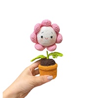 Penjualan laris 2025 pot bunga aster Crochet buatan tangan cantik hadiah Festival Dekorasi Rumah hadiah bunga rajut hadiah Crochet bunga
