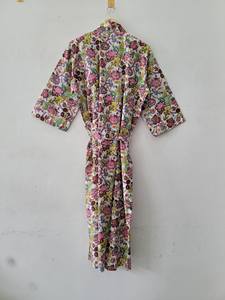 Bata Kimono de Algodón Estampado Floral para Mujer, Elegante y Casual, con Estampado Jaipuri, Ligera y Ecológica para Verano - Product Image 4