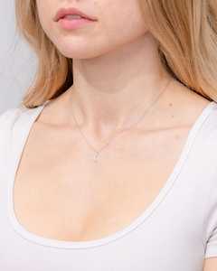 White Gold Crescent <b>Moon</b> Lab Grown Diamond Pendant <b>Necklace</b> - Product Image 4