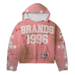 Conjunto Deportivo Personalizado de Invierno Unisex, Sudadera con Capucha y Pantalones Jogger, Color Degradado, Manga Larga, Bolsillos con Cordón, Adornos de Pedrería, Ropa de Otoño - Product Image 4