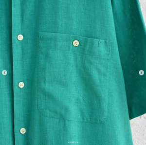 ผ้าไหมสีเขียวแบบส่าหรี/ชารี ทันสมัย ซึมซับเหงื่อ แห้งเร็ว ใส่ได้ทั้งชายและหญิง ทรงหลวม สบายๆ สำหรับฤดูร้อน สไตล์อินเดีย ปากีสถาน ความยาวปกติ - Product Image 4