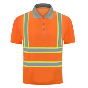 Camisetas tipo polo de uniforme de trabajo, ropa de trabajo con cinta reflectante, polos de seguridad, camisetas de seguridad personalizadas para la construcción y seguridad. - Product Image 4