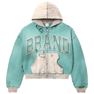 Sudadera con Capucha para Hombre, Diseño Personalizado con Estampado de Diamantes de Imitación, Ecológica, de Alta Calidad, 100% Algodón, Corte Holgado, Estilo Urbano Otoñal - Product Image 1