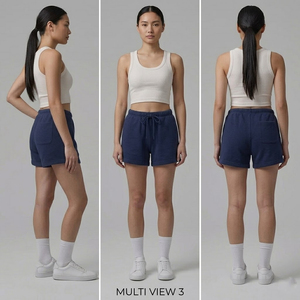 Shorts en polaire pour femmes / Shorts de sport d'été de haute qualité pour femmes / Shorts de jogging en polaire 100% avec cordon de serrage à la taille pour femmes - Product Image 5