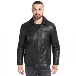 Veste bomber en cuir véritable 100% de qualité supérieure, coupe-vent, imperméable, logo sur le devant en toile, pour homme, vente chaude - Product Image 1