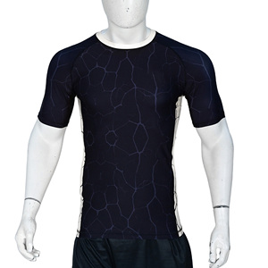 Custom Brown Rash Guard Short Sleeve Compression Shirt Sublimated <b>Print</b> MMA BJJ Grappling Gym Workout Base Layer Wholesale Bulk - Product Image 6