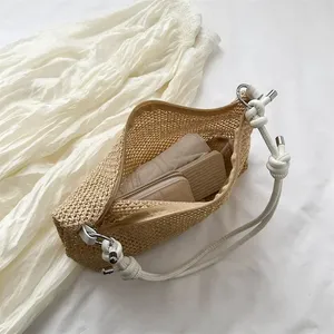 Bolso de Paja Trenzado Hecho a Mano, Gran Capacidad, Bolso de Hombro de Verano para Playa, Bolso de Moda para Mujeres y Niñas, Bolso Tote de Ratán Tejido para Damas - Product Image 2