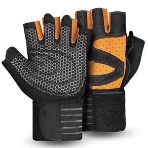 <b>Half</b> Finger Gym Fitness Gloves Breathable Non <b>Slip</b> Adjustable Wrist Strap For Weight Lifting Bodybuilding Unisex Gym Gloves - Product Image 6