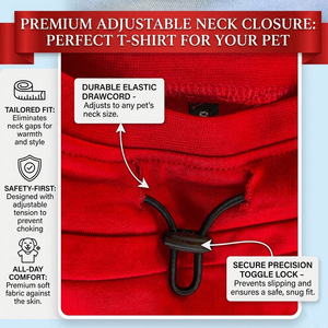 เสื้อยืดคอกลมผ้าฝ้ายพรีเมียมสำหรับสุนัข สีแดง ดีไซน์หมายเลข 02 - Product Image 5