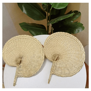 Éventail en feuilles de palmier tissé à la main, éventail artisanal naturel, art populaire, cadeau décoratif pour promotion de fête - Product Image 6