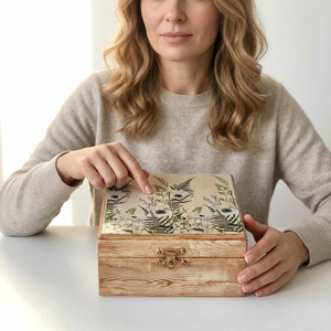 Stylish Printed Polished Wooden Handmade Jewelry Box Custom Shelf Jewelry Organizer Modern Tabletop Gifting <b>Vanity</b> Home Decor - Product Image 1