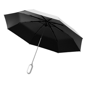 8-bone Three-fold Hand Open Ring Buckle Black Rubber Sunscreen Dual-purpose <b>Umbrella</b> Manufacturers Spot Printing LOGO - Product Image 1