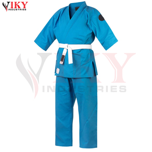 Uniformes de karaté sur mesure en toile 100 % coton bleu sarcelle haute durabilité, personnalisables OEM, 10oz, 12oz, 14oz – Vêtements d'arts martiaux - Product Image 2