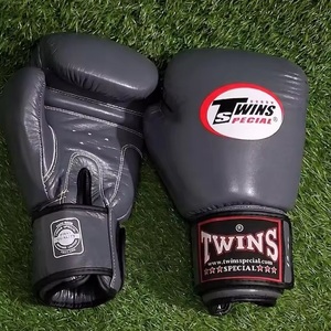 Gants de boxe en cuir bleus 14 oz avec lacets, support de poignet respirant, équipement d'entraînement pour adultes, sangle de poignet élastique antidérapante - Product Image 6