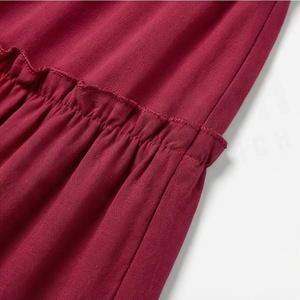 Jupe courte à volants pour femmes, taille élastique, couleur unie, style A, jupe en mousseline décontractée - Product Image 5