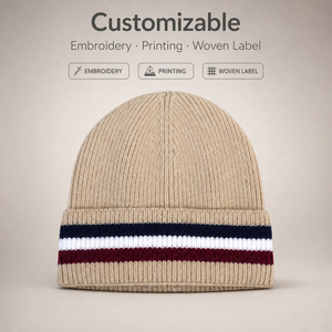 Gorro de Punto Negro con Visera, Estilo Urbano, Gorro de Invierno - Product Image 1