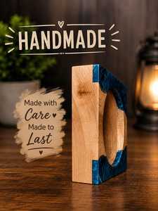 Curio Craft Modern American Style Square Wooden Desktop <b>Ashtray</b> with Cigar Holder <b>for</b> Home Use - Product Image 4