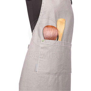 Custom High Quality <b>Kitchen</b> <b>Apron</b> with Logo Print Polyester/Cotton Fabric for Restaurants Cooking & Baking Use - Product Image 4