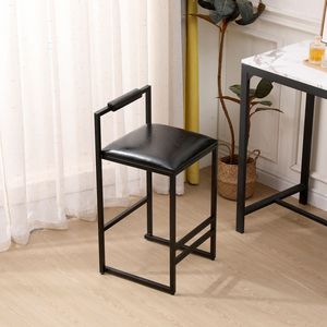 Set di 2 Sgabelli da Bar Neri con Schienale, Altezza Bancone, Rivestiti in Pelle PU, con Poggiapiedi - Product Image 4