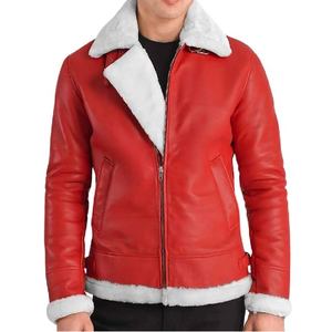 Chaqueta de Cuero Rojo Premium para Hombre y Mujer, con Cierre de Cremallera, Cuello de Banda, Diseño Moderno, Elegante y Clásico - Product Image 1
