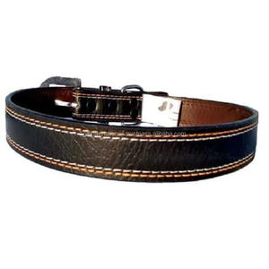 Accessoires en métal entièrement réglables de nouveau style collier de chien fantaisie en cuir véritable doublement cousu fait à la main dans toutes les tailles personnalisées - Product Image 3