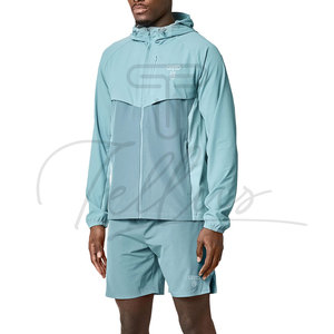 Chaqueta cortavientos al por mayor con capucha, chaquetas de verano ligeras de nailon, pantalones cortos y pantalones largos, chándal cortavientos de nailon para hombre - Product Image 2