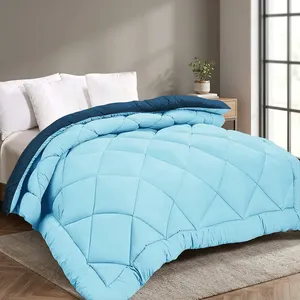 Edredón Moderno Color Azul Aqua para Invierno, Hecho con Tela de Microfibra Ligera de 90 GSM, Transpirable, Ecológico y Cómodo para Dormir - Product Image 6