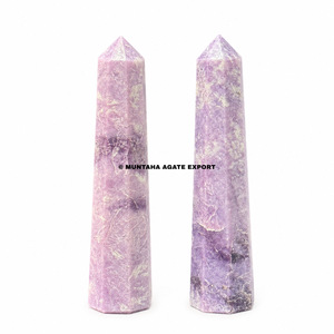 Cristal de Lepidolite Violette Forme Irrégulière Polie Décoration Maison Mascotte Halloween Collection Feng Shui - Product Image 5