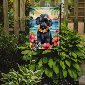 Bandera de jardín Luau multicolor, Bandera de buzón decorativa de caniche negro para Patio y patio para macizos de flores y obras de arte de césped - Product Image 2
