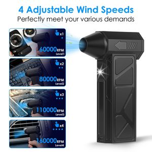 1 pz. Soffiatore ad aria compressa LED ad alta velocità per la pulizia di tastiere PC, ricaricabile, velocità massima 160.000 RPM - Product Image 4