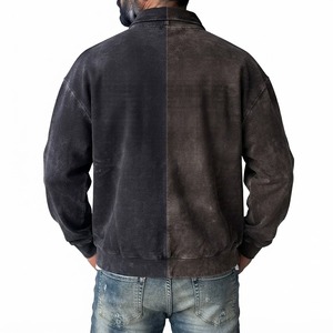 Sudadera de Forro Polar con Media Cremallera para Hombre, Corte Regular, Color Liso, Cuello Vuelto, Estilo Casual para Otoño, 100% Algodón Transpirable Tejido - Product Image 2