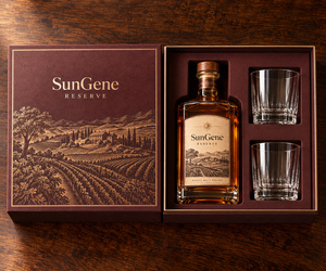 Boîte d'emballage personnalisée pour bouteille de whisky Bordeaux Reserve et base de couvercle de verre - Product Image 2