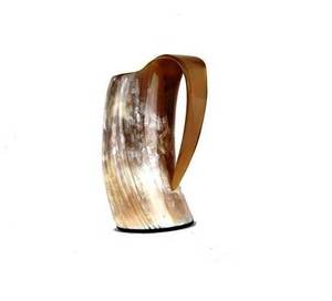 Mug à bière en corne naturelle, artisanal, personnalisé, de qualité supérieure, écologique, réutilisable, design élégant, motif animalier - Product Image 1