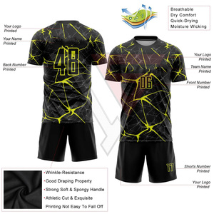 Uniforme Profesional de Fútbol Personalizado con Logotipo, Conjunto de Camiseta y Pantalones Cortos de Fútbol, Ropa Deportiva de Poliéster de Secado Rápido, Fabricante OEM - Product Image 3