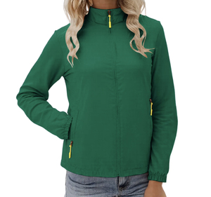 <b>Women</b> Soft Shell <b>Jacket</b> 100% Polyester Stand Collar Water Resistant Zip <b>Fly</b> Regular Fit Solid Color Outdoor Wear High quality - Product Image 2