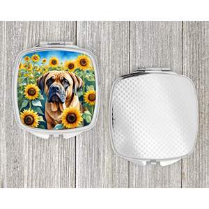 Mastín girasoles compacto plegable de mano espejo de maquillaje de viaje regalo decorativo de bolsillo para mujeres y niñas - Product Image 4