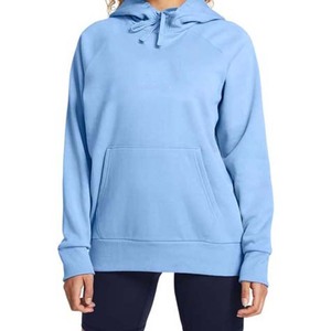 Sudadera con Capucha Azul Claro para Mujer, Color Sólido, Manga Larga, Tejido de Punto, Corte Regular, Transpirable, con Logotipo Frontal, para Invierno - Product Image 6