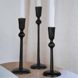 Ensemble de 3 chandeliers élégants en fer forgé noir, très demandés, pour centre de table, décoration de table de mariage et d'événements, écologiques et durables - Product Image 6