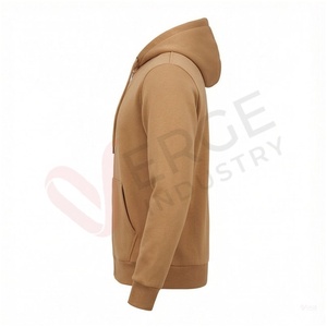 Sweat-shirt à capuche zippé pour homme, couleur unie, coupe décontractée, manches longues, 100% coton, poches latérales, idéal pour l'automne - Product Image 3