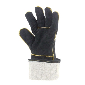 ถุงมือเชื่อมหนังวัวแท้คุณภาพสูง ทนทาน สำหรับงานหนัก ป้องกันมือเพื่อความปลอดภัยในอุตสาหกรรม เหมาะสำหรับคนงานก่อสร้าง - Product Image 1