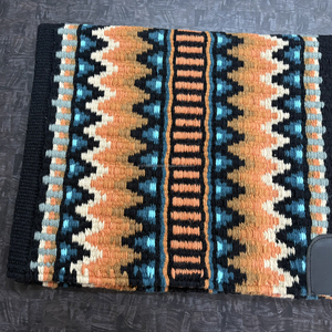 Tapis de selle pour cheval en laine occidentale de haute qualité, contourné |   Couverture de selle à motif Navajo turquoise |   Équipement de Ranch et de Rodeo Premium - Product Image 3