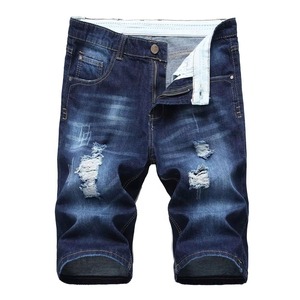 Shorts en jean déchirés et usés pour homme Asturbanwear, taille mi-haute, coupe droite, décontractés, respirants, écologiques, en coton imperméable pour l'été - Product Image 3