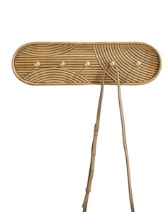 Carved Solid Wood <b>Wall</b> Hook Rack Decorative Wooden Coat Hanger Panel With Multiple Hooks For Entryway Living Room Storage - Product Image 1