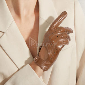 Gants en cuir de haute qualité pour femmes, gants d'hiver chauds doublés de cachemire, compatibles avec les écrans tactiles, pour la conduite - Product Image 2