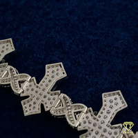 Pulsera de Cadena Cruzada Premium con Incrustaciones Brillantes de Diamantes y Estilo de Joyería de Alta Gama