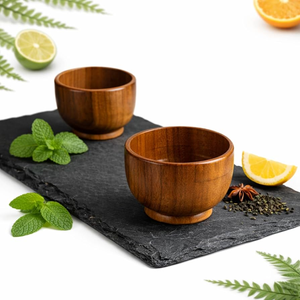 Wood Ice Cream Bowl With Spoon Hotel Restaurant Wood Serving <b>Chocolate</b> Desserts Bowl With Spoon - Product Image 4