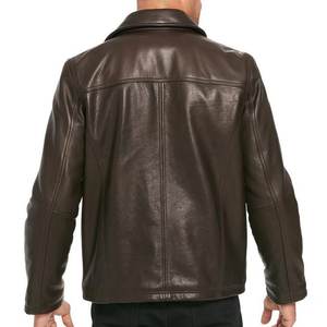 Nuevas llegadas: Chaqueta de cuero vintage marrón oscuro con logo personalizado para hombre, chaqueta de streetwear, chaqueta de invierno muy demandada. - Product Image 2