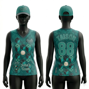 เสื้อสนุกเกอร์ผู้หญิง GSM พรีเมียม โพลีเอสเตอร์ อินเตอร์ล็อค สีเขียวมะกอกทอง ลายเรขาคณิต ดีไซน์แบบซับลิเมชั่น โลโก้สั่งทำได้ ระบายอากาศได้ดี กระชับพอดีตัว - Product Image 3