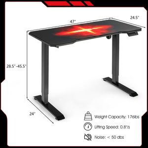 Electric Standing Gaming <b>Table</b> with Height <b>Adjustable</b> Splice Board - Product Image 2