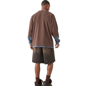 2025 Men's Stretchy Breathable Polyester <b>Long</b> <b>Sleeve</b> Crew Neck <b>Tops</b> Custom Color Sports Casual Wear Summer Cotton Formal - Product Image 4